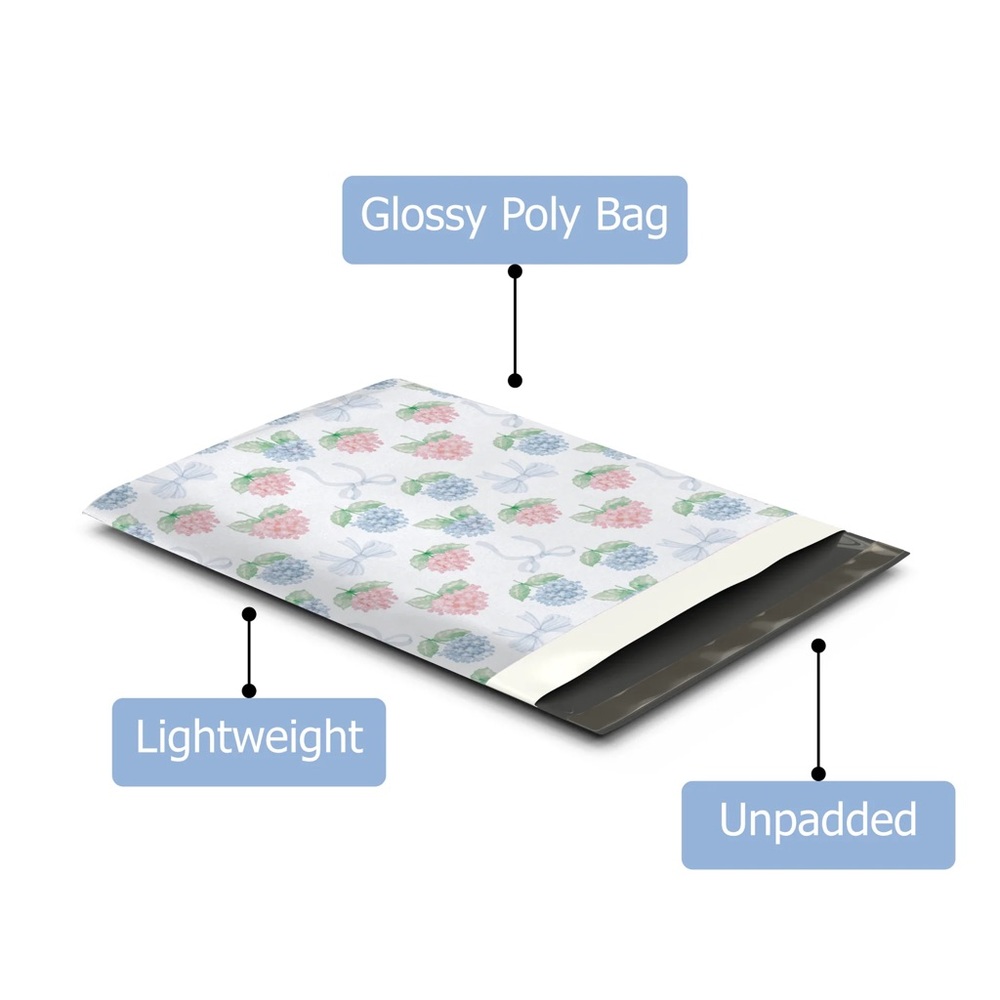 Hydrangeas Poly Mailer’s 10x13 Pack of 25 - Picture 4 of 10
